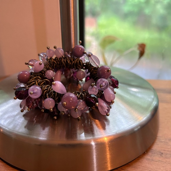 Glass beads violet bracelet - Picture 2 of 6
